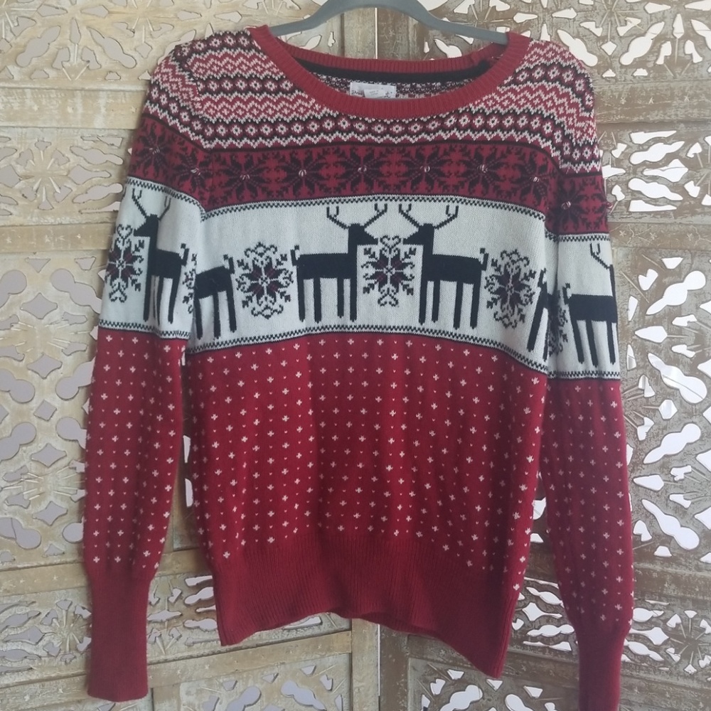 Christmas Sweater in Red, White, and Black